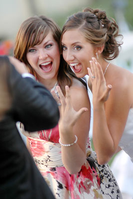 Excited Bride and Bridesmaid