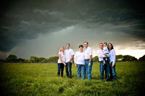 Family in field