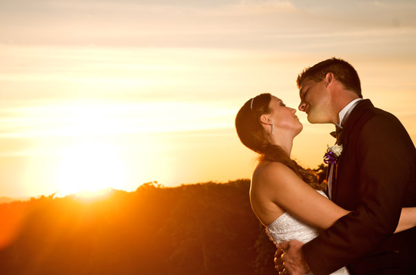 Bride and Groom sunset