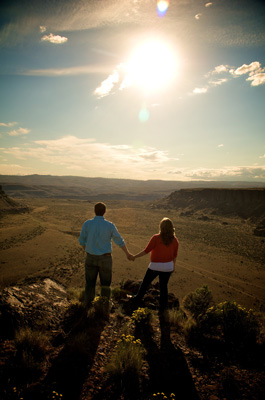 Couple overlooking canyon