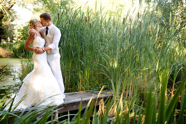 Bride and Groom kissing