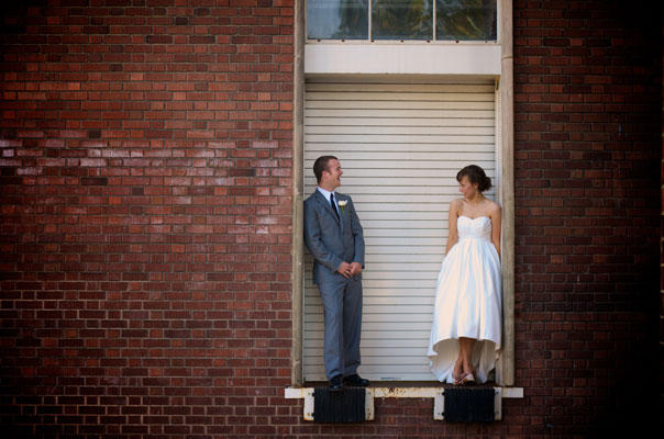 Groom and Bride at cargo door