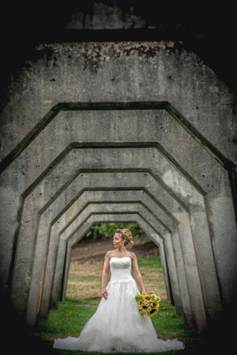 Bride under arches