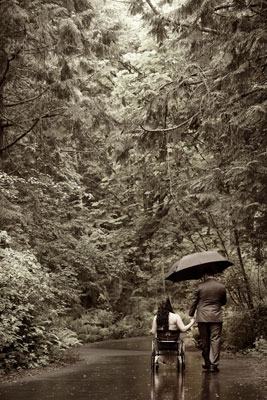 Couple in the rain