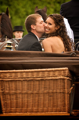Bride and Groom carriage ride